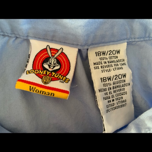 Vintage Looney Tunes Embroidered Tweety Button down T-shirt Sz. 18w-20w - Picture 4 of 4